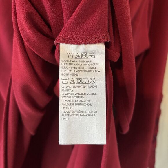 Susan Graver Liquid Knit Tunic Top Dark Red Lace Detail Mature Blouse Sz 3X - Picture 5 of 9